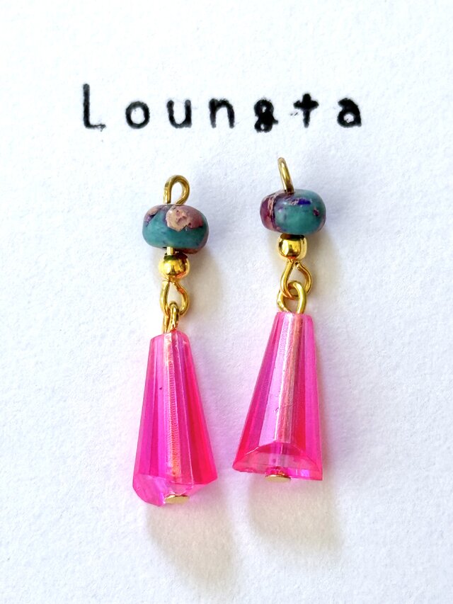 P-14 インドネシアビーズのピアス P-14 インドネシアビーズのピアス