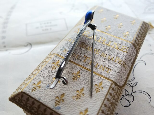 フランスアンティーク Blueエナメル／ペースト／ツバメの