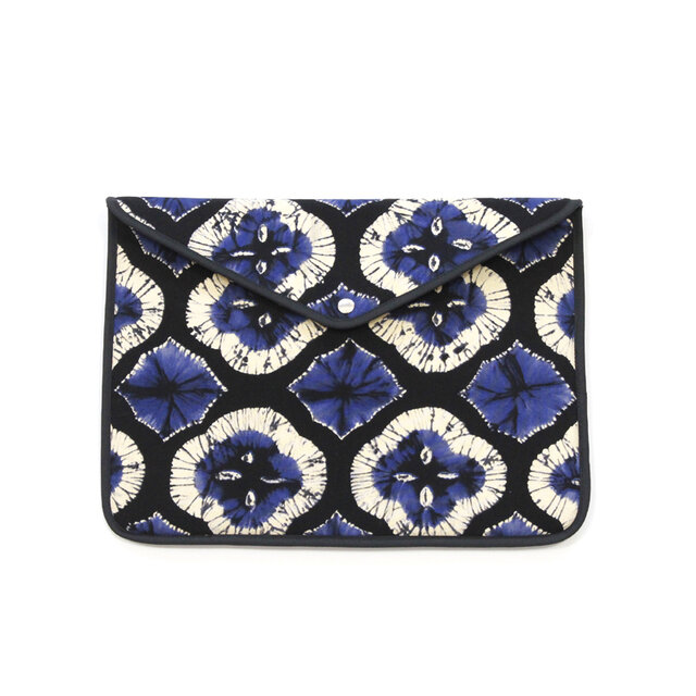 フラップ付き♪ 鮮やかなアフリカンプリントのPCケース 13-14inc　Laptop タブレットケース