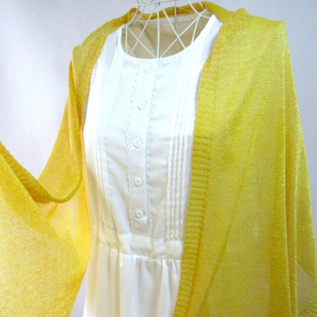 マリーゴールド染めシルクコットンストール マリーゴールド染めシルクコットンストール