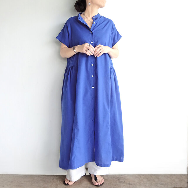 styling/ スタンドカラーワンピース 0サイズ セール】【選べる着丈】スタンドカラーシャツワンピ（シャツ