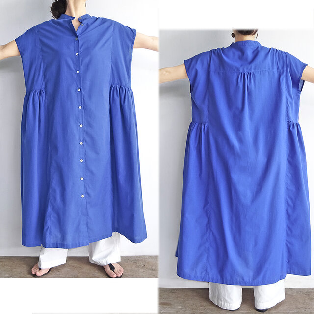 未使用級美品✨ケイミー ブルーエレナ ギャザーワンピース 洗える 希少サイズ15 未使用級美品✨ケイミー ブルーエレナ ギャザーワンピース