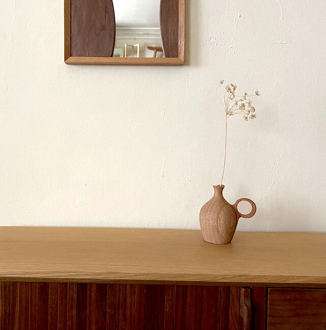 ドライフラワー用一輪挿し 高さ9.5cm タモ×チェリー | iichi 日々の