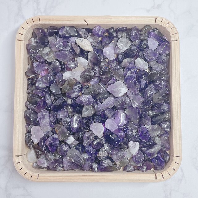 ✨【再販4点以上】癒し 天然石 アメジストさざれ石（中粒）100g