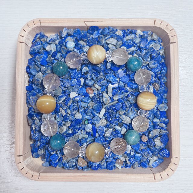 ✨厄を払う・幸運 浄化セット 天然木器と天然石ラピスラズリさざれ石