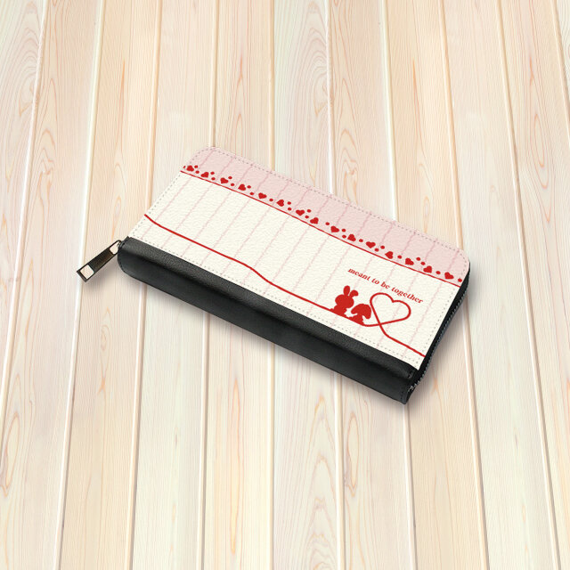 （送料無料）長財布【赤い糸（うさぎ）】（名入れ可）