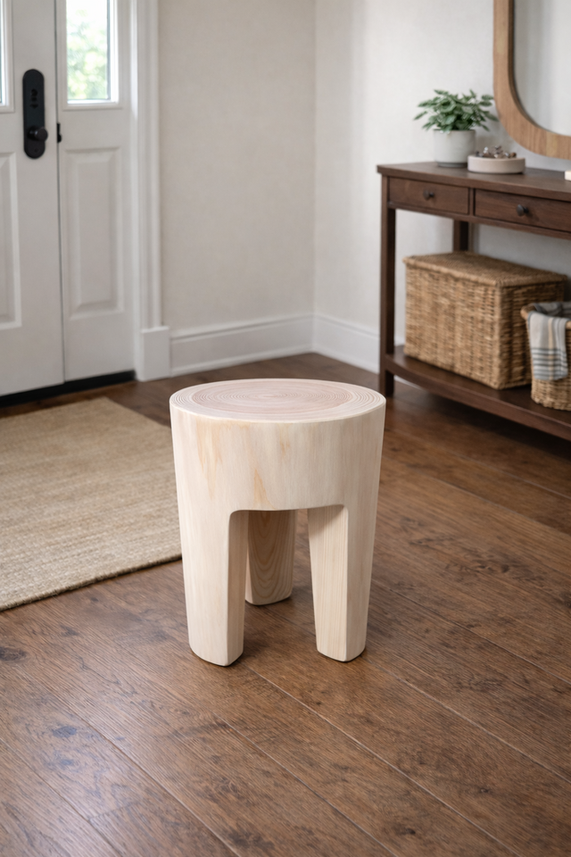 ヒノキ香る】玄関でほっとする 丸太スツール｜天然無垢・一点もの