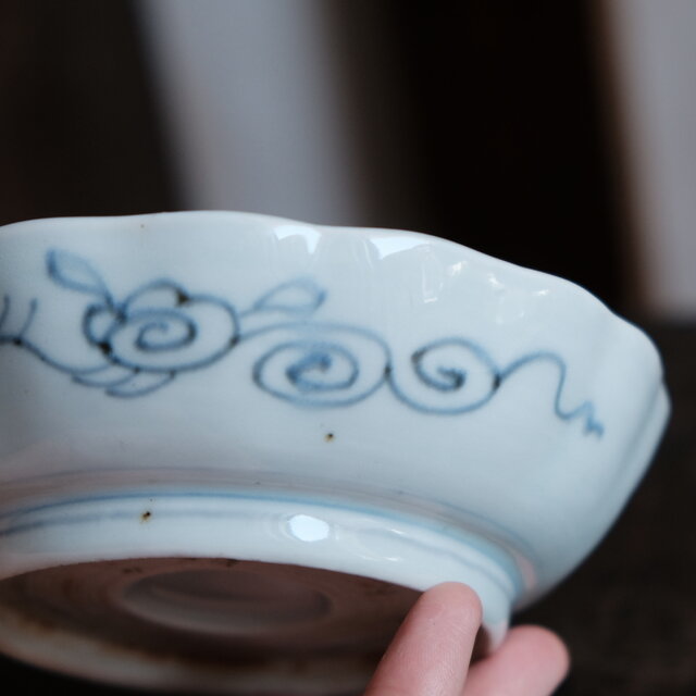 漢文と風景 伊万里 染付膾皿 骨董/antiques アンティーク和食器 古民家 雷文 江戸末期【貫入有り】 | iichi 日々の暮らしを ...