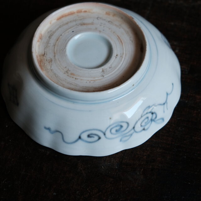 漢文と風景◇伊万里 染付膾皿 骨董/antiques アンティーク和食器
