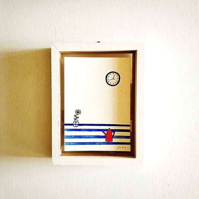 明るい気持ちになる絵｜原画「夏の午後」※木製額縁入り