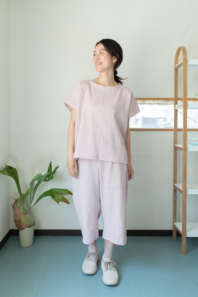 楊柳生地　セットアップ【Organic Cotton／シャクヤク染め】