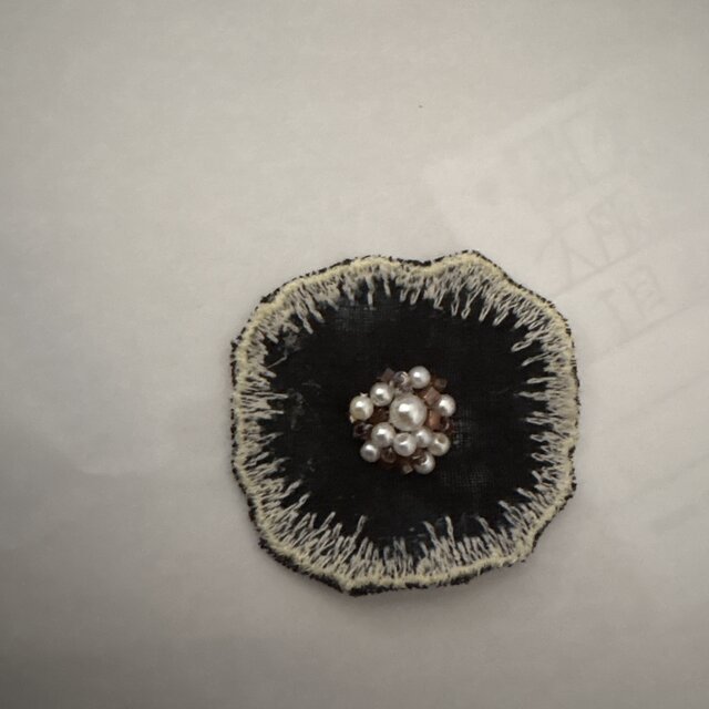 ＊ ＊☆ハンドメイドミナペルホネン⚮̈ jelly flower♡パールブローチ