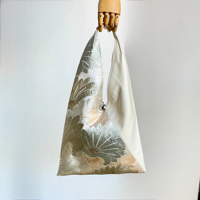 あずま袋【送料込み】帯リメイク　ホワイト