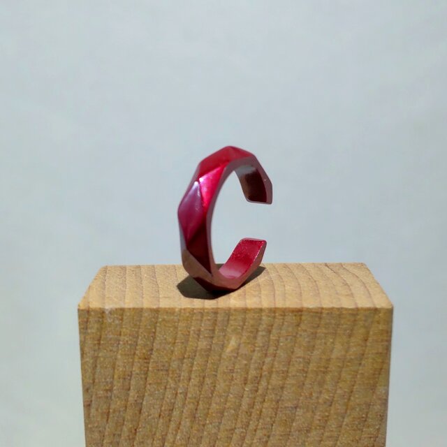 【緋銅】イヤーカフ（多面カット）片耳用