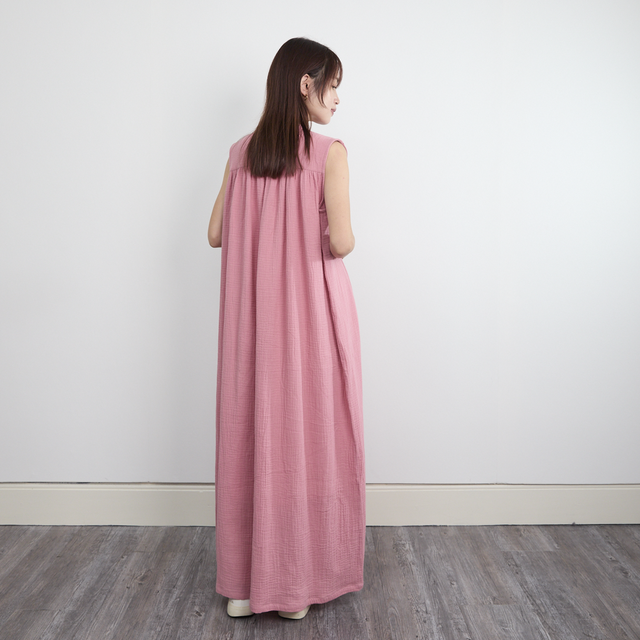 サラッと着れる コットン ダブルガーゼ ノースリーブシャツ