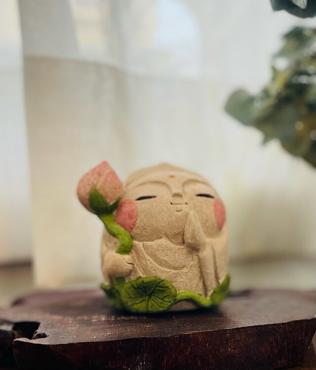 白豆地蔵　蓮の錫杖(蓮の葉の台座)