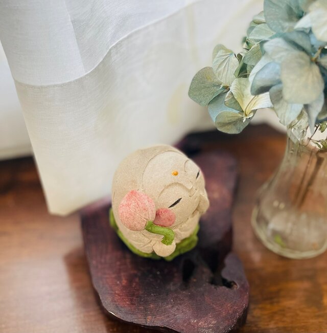 白豆地蔵 蓮の錫杖(蓮の葉の台座) | iichi 日々の暮らしを心地よくする