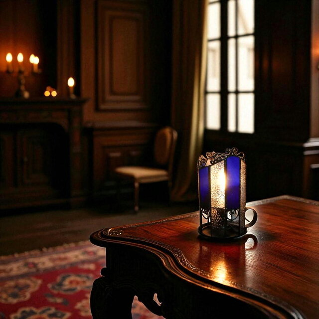 今回の1点物！早い者勝ち！ ステンドグラス キャンドル ホルダー　テーブルスタンド ギフト アウトドア キャンプ 防災