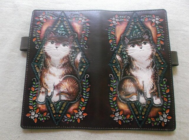 ほぼ日手帳weeks対応レザー手帳カバー　刻印＆拭き染め ほぼ日手帳weeks対応 レザー手帳カバー 刻印＆拭き染め | iichi