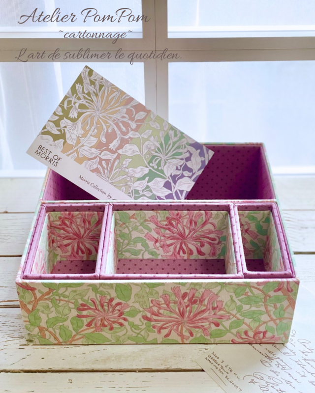 William Morris＊Honeysuckle 仕切り付きマルチケース（生地デザイン：May Morris）