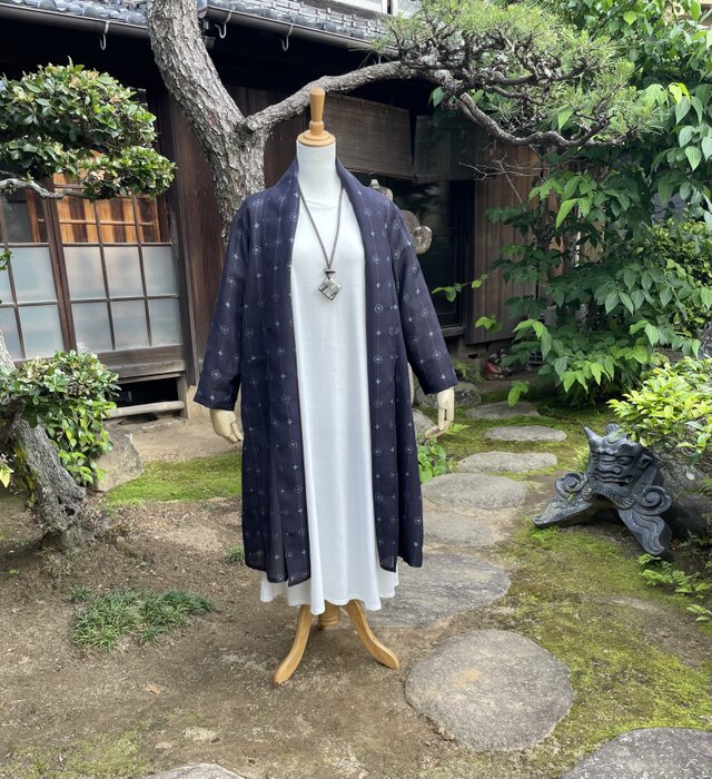着物リメイクロングカーディガン 着物リメイクロングカーディガン