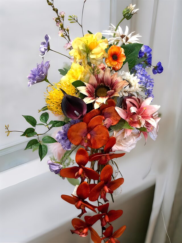 光触媒 人工観葉植物 ウォールグリーン フェイクグリーン 胡蝶蘭ブーケ