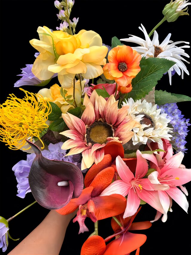 光触媒　人工観葉植物　ウォールグリーン　フェイクグリーン　ロイヤル胡蝶蘭５本立W 光触媒 人工観葉植物 ウォールグリーン フェイクグリーン 胡蝶蘭ブーケ