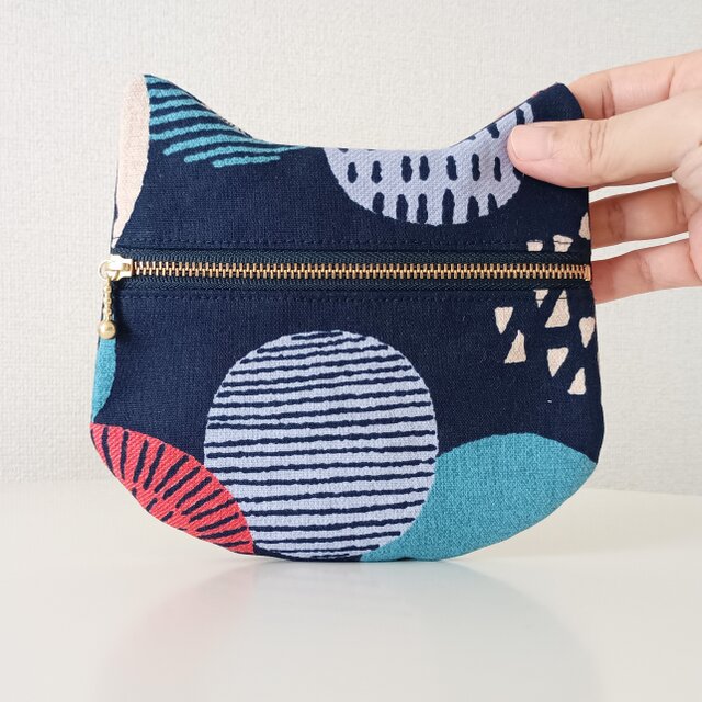 ねこポーチ 16cmファスナー ハンドメイド