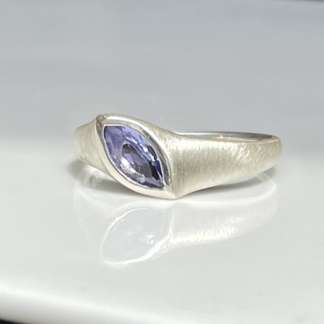 タンザナイト マーキスカット 0.59ct 印台angled シルバーSV925リング