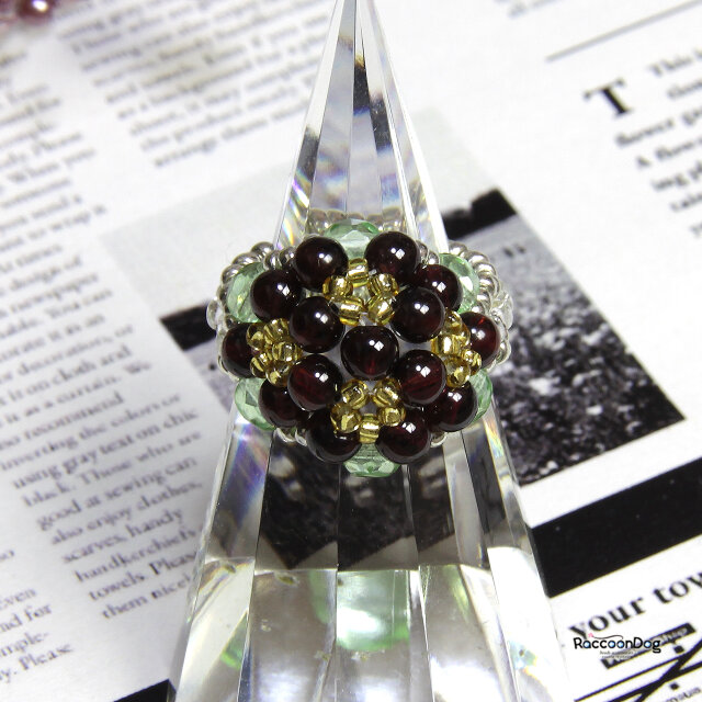 天然石AAAランクのガーネットリング（天然石ガーネット ビーズリング）《ビーズアクセサリー》