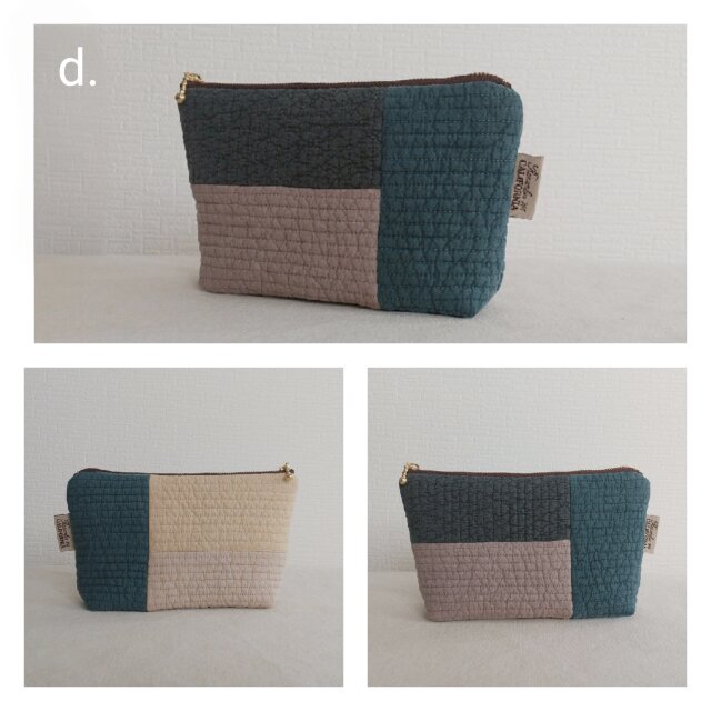 ポケットいっぱい ファスナーいっぱい 持ち手付き パッチワーク