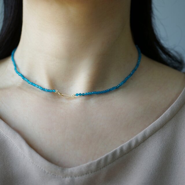 Neon Blue Apatite Necklace / K10