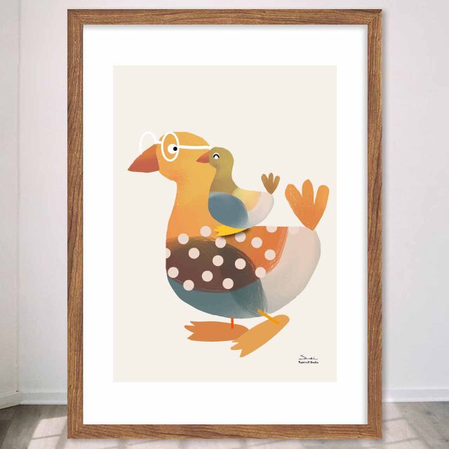 ママ　鳥　送料無料 　イラスト　A4〜A0　ポスター　アートポスター　アートsei検索新着順　3542