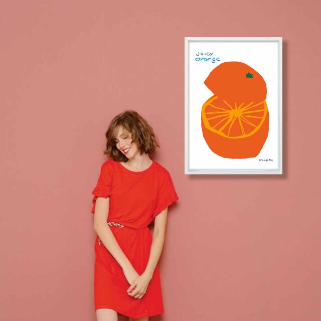 Juicy フルーツ 送料無料 イラスト A4〜A0 ポスター アートポスター