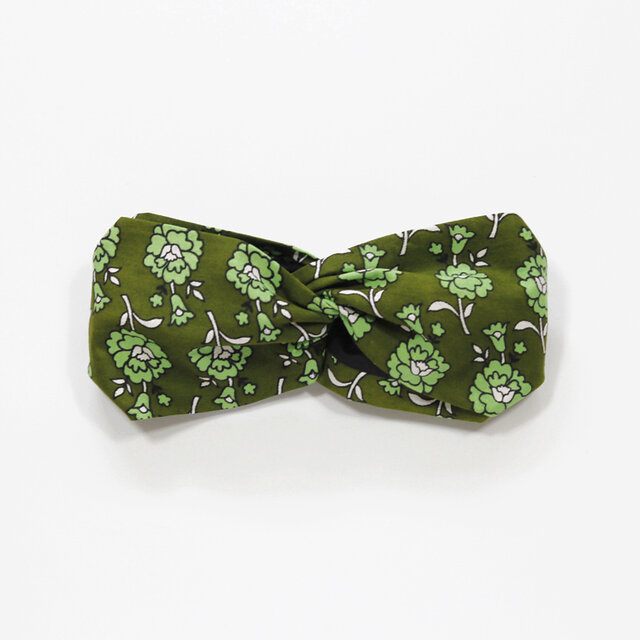 アフリカ布 カンガのクロスターバン（ 野バラ ） ヘアバンド ヘアターバン