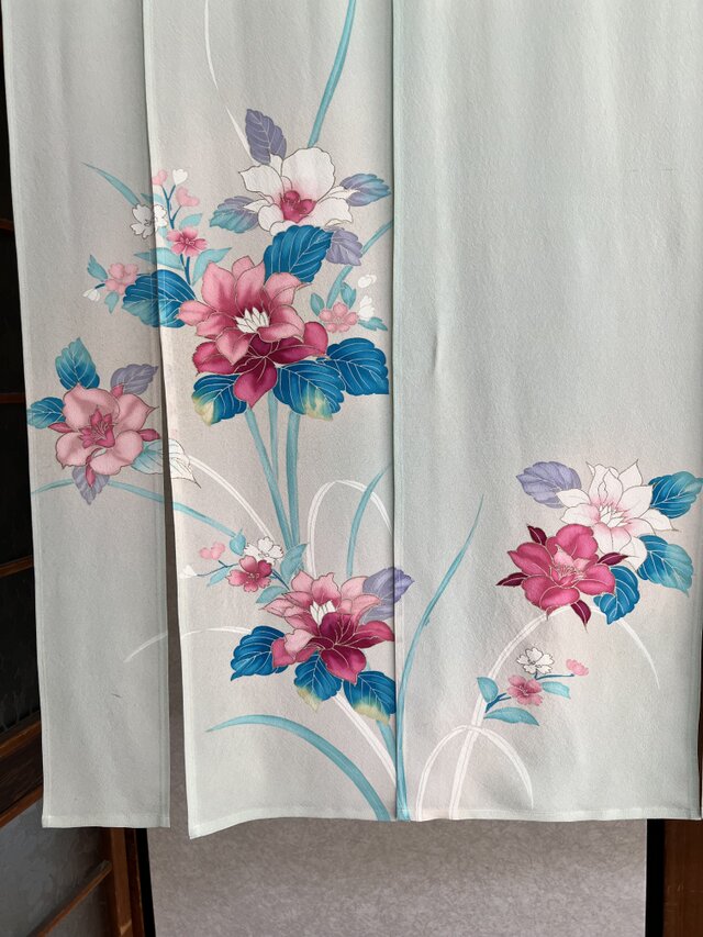 ZE様用、古布の絣で暖簾　ハンドメイド ZE様用、古布の絣で暖簾 ハンドメイド 久留米絣のオーダー暖簾