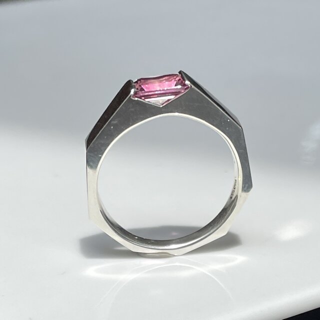 ピンク トルマリン OCT 5×7 カット印台 シルバーSV925リング | iichi