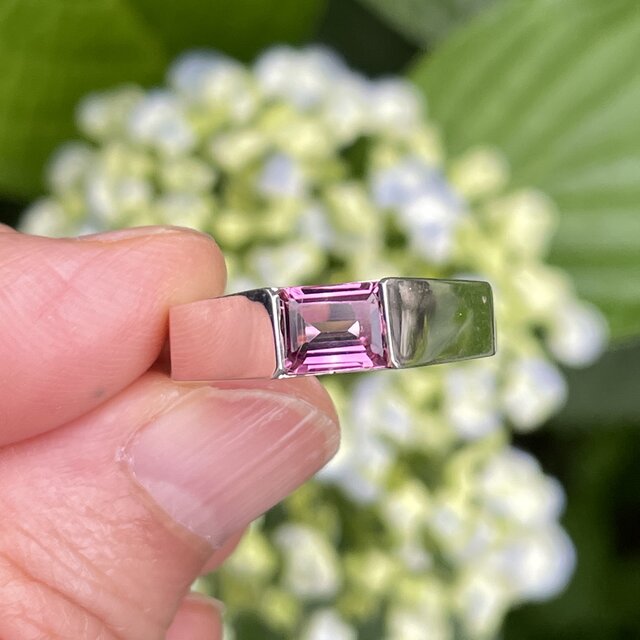 ピンク トルマリン OCT 5×7 カット印台 シルバーSV925リング | iichi