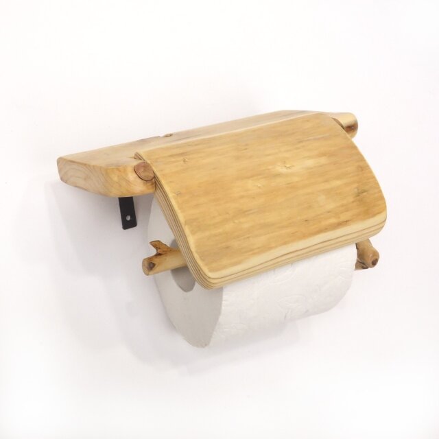 【温泉流木】湾曲流木が押さえのトイレットペーパーホルダー001角丸 木製 流木インテリア