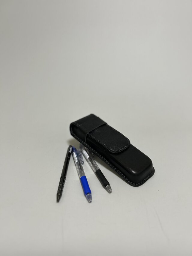 姫路レザーペンケース◆黒　筆箱　ボールペンケース　父の日ギフト　新作