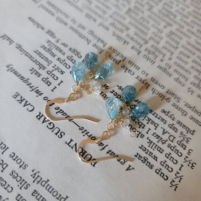 14kgf 】涼しげで洗練された輝き＊ブルージルコン ピアス/イヤリング