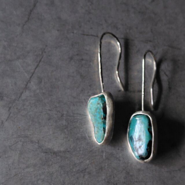 RICK TOLINO ナバホ ズニ オパール ターコイズ シルバー ピアス