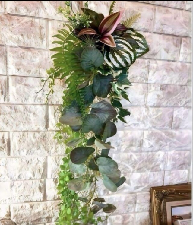 光触媒 人工観葉植物 ウォールグリーン フェイクグリーン 麻壁掛け75