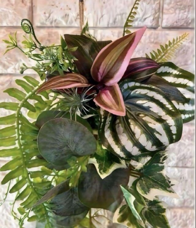 光触媒 人工観葉植物 ウォールグリーン フェイクグリーン 麻壁掛け75