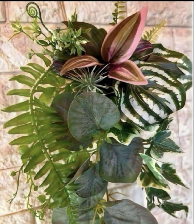 光触媒 人工観葉植物 ウォールグリーン フェイクグリーン 麻壁掛け75