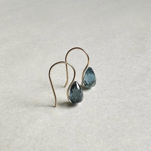 ロンドンブルートパーズ ドロップピアス 14KGF /Silver