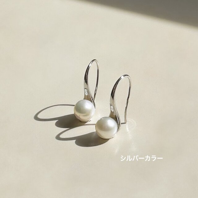 淡水パール ドロップピアス/Silverカラー・イヤリングに変更可 | iichi