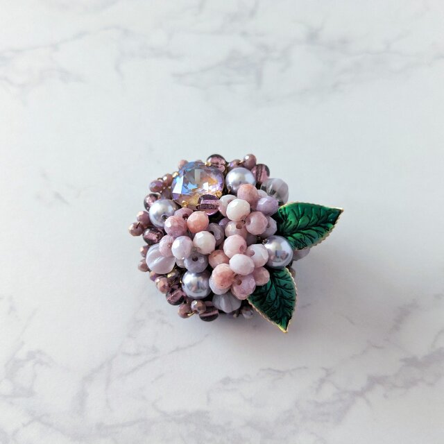 あじさいのブローチ（K1226)