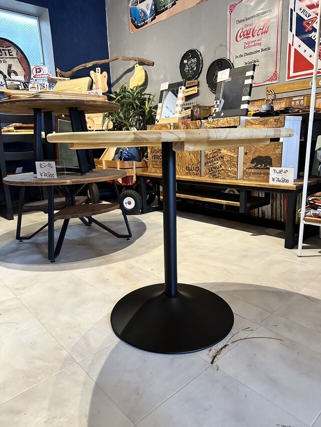 在庫あり　即納　丸テーブル　机　リビング　ナチュラル　アイアン　カフェ 在庫あり 即納 丸テーブル 机 リビング ナチュラル アイアン