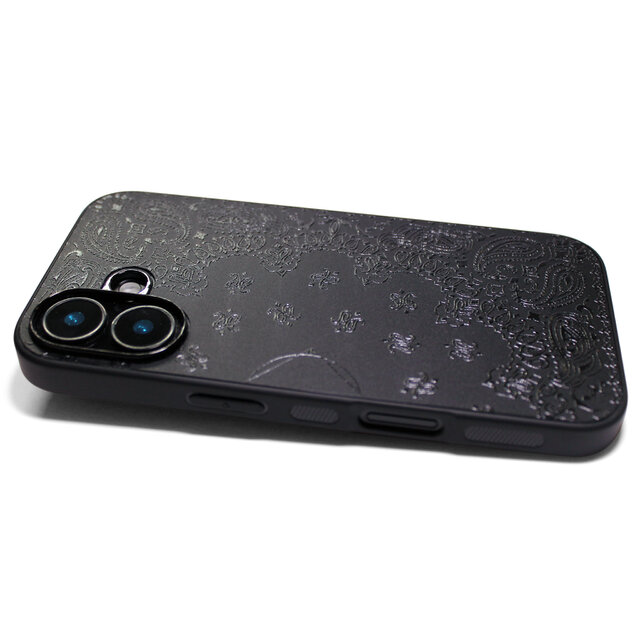 特殊エンボス加工iPhoneケース・MagSafe対応モデル】ペイズリー